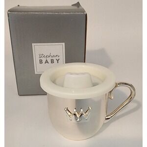 Stephan Baby Crown Sippy Cup Silver Plated Baby Shower Gift‎ Idea Boy in Box